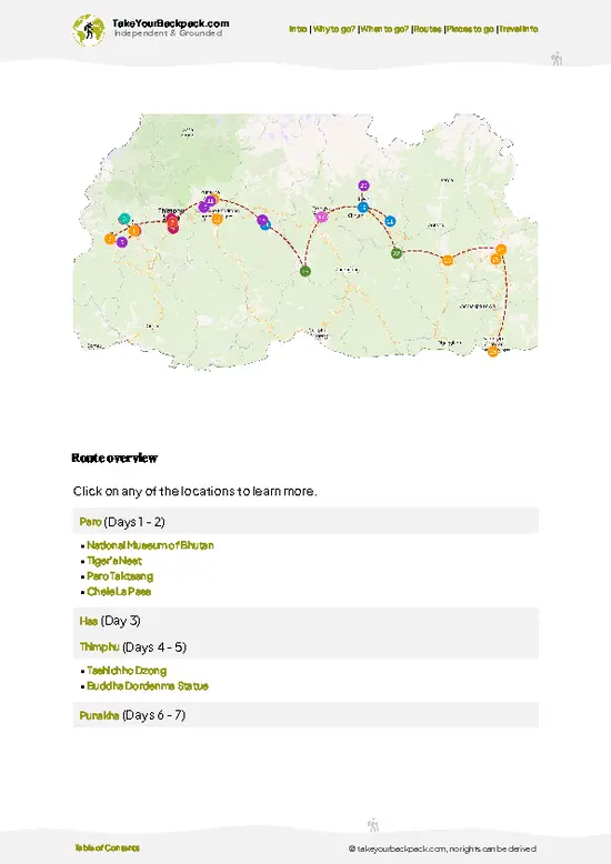 example page 4 from our offline Travel Guide for Bhutan