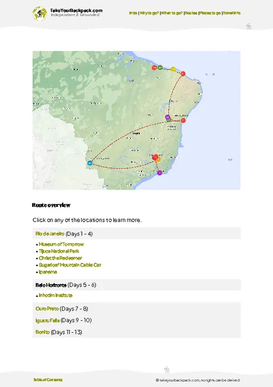 example page 4 from our offline Travel Guide for Brazil