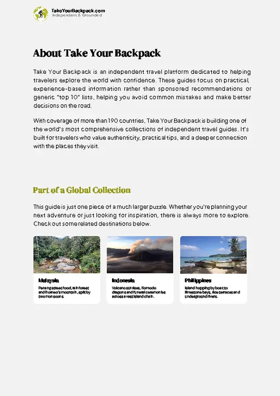 example page 1 from our offline Travel Guide for Brunei