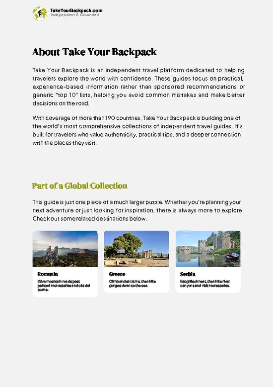 example page 1 from our offline Travel Guide for Bulgaria