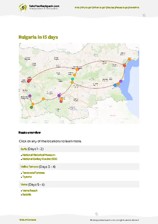 example page 4 from our offline Travel Guide for Bulgaria