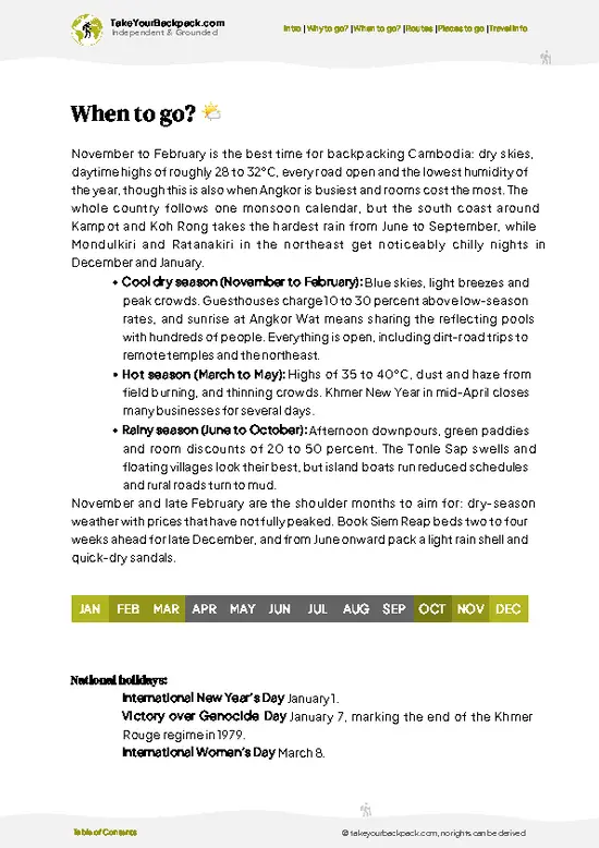 example page 3 from our offline Travel Guide for Cambodia