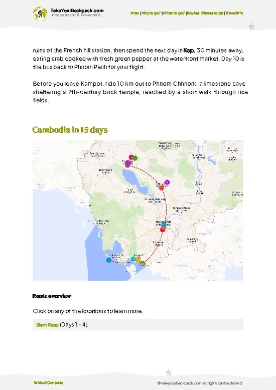 example page 4 from our offline Travel Guide for Cambodia