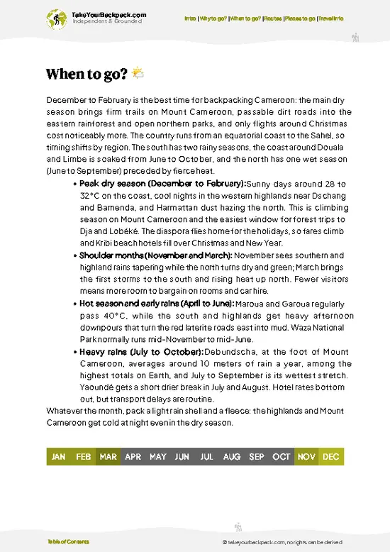 example page 3 from our offline Travel Guide for Cameroon
