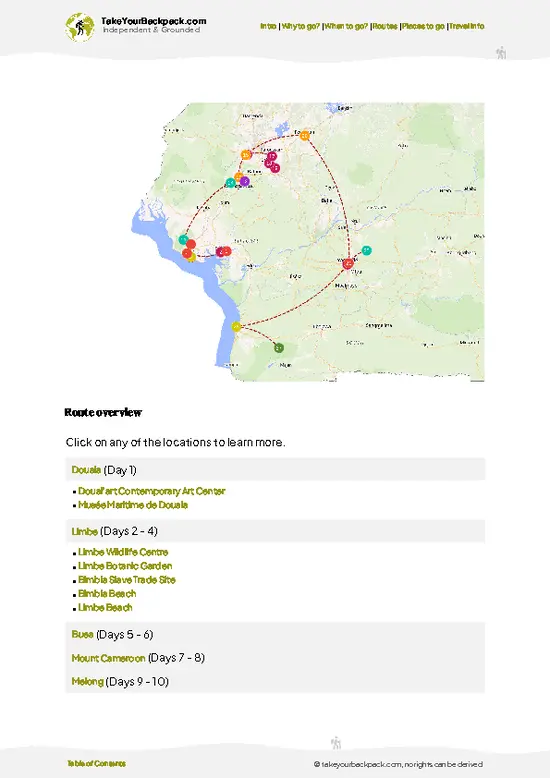example page 4 from our offline Travel Guide for Cameroon
