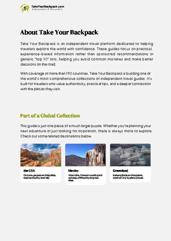 example page 1 from our offline Travel Guide for Canada