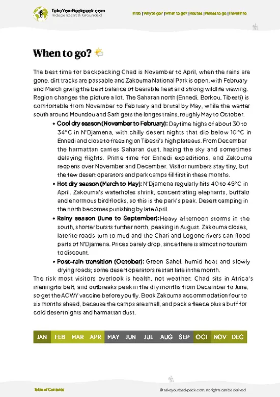 example page 3 from our offline Travel Guide for Chad