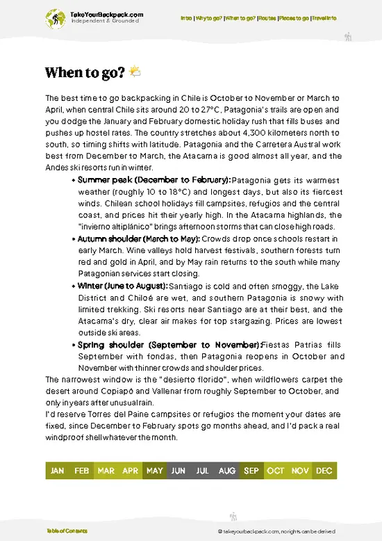 example page 3 from our offline Travel Guide for Chile