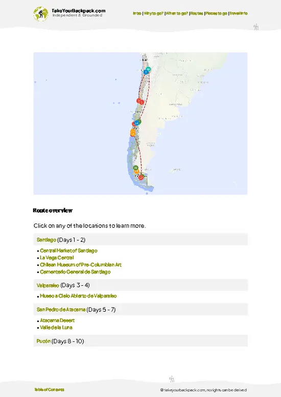 example page 4 from our offline Travel Guide for Chile