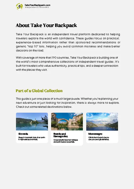 example page 1 from our offline Travel Guide for Croatia