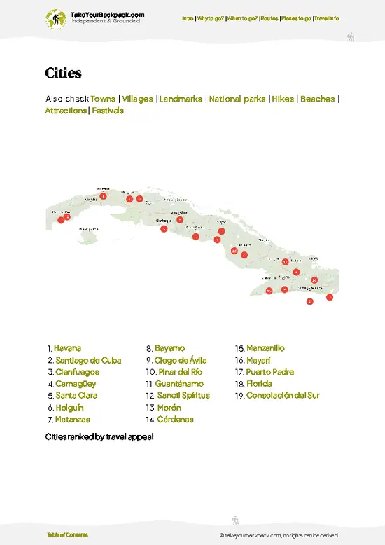 example page 6 from our offline Travel Guide for Cuba
