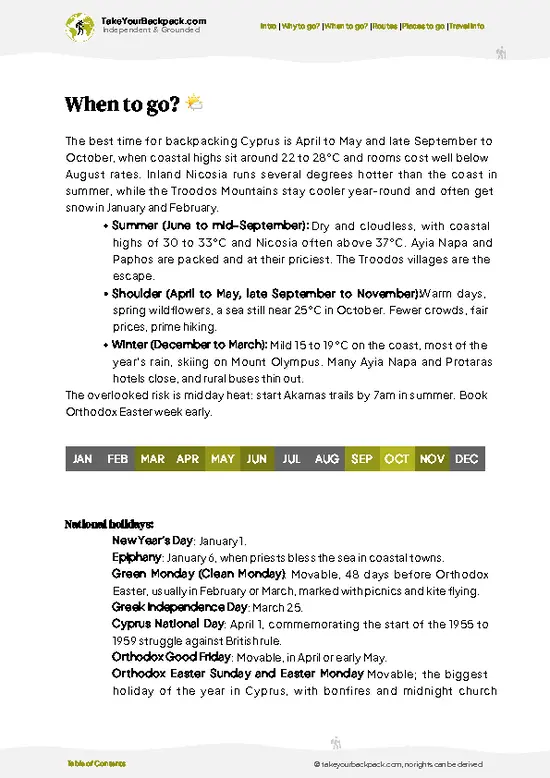 example page 3 from our offline Travel Guide for Cyprus