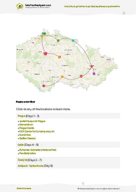 example page 4 from our offline Travel Guide for Czechia