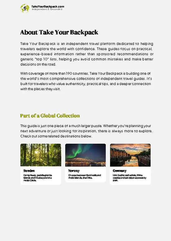 example page 1 from our offline Travel Guide for Denmark