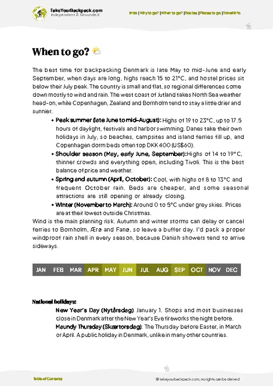 example page 3 from our offline Travel Guide for Denmark