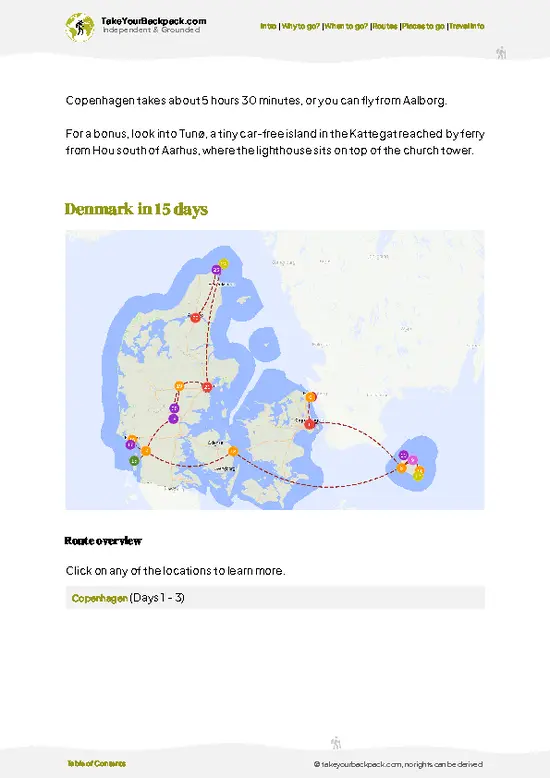 example page 4 from our offline Travel Guide for Denmark