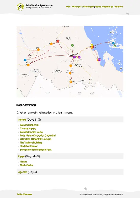 example page 4 from our offline Travel Guide for Eritrea