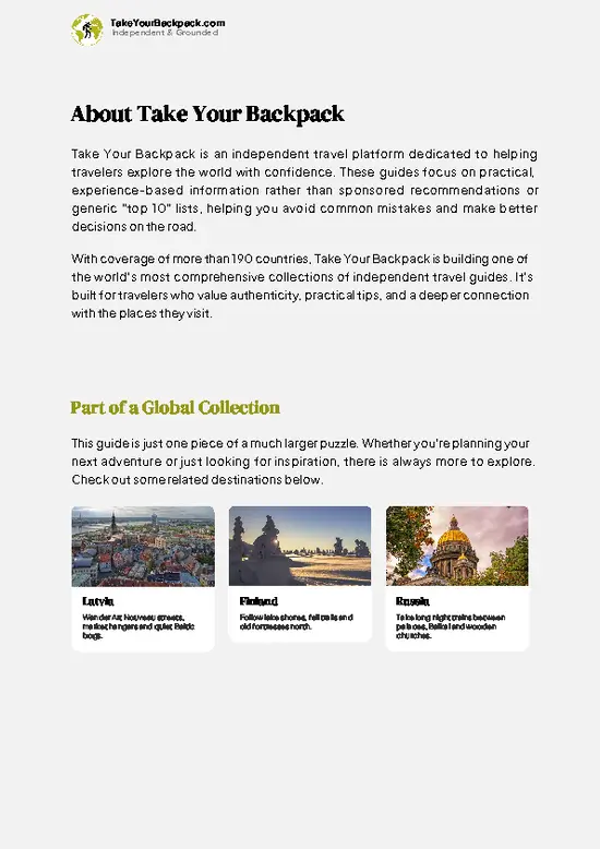 example page 1 from our offline Travel Guide for Estonia