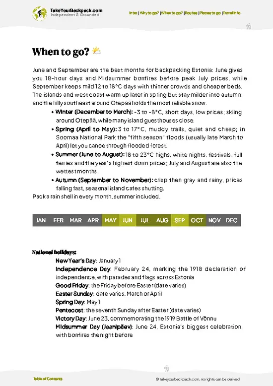 example page 3 from our offline Travel Guide for Estonia