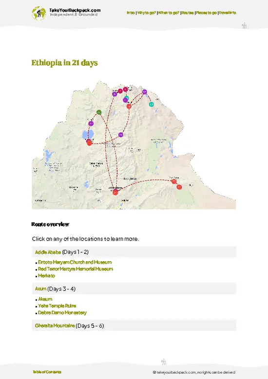 example page 4 from our offline Travel Guide for Ethiopia