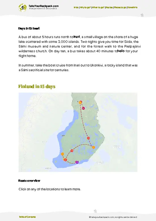 example page 4 from our offline Travel Guide for Finland