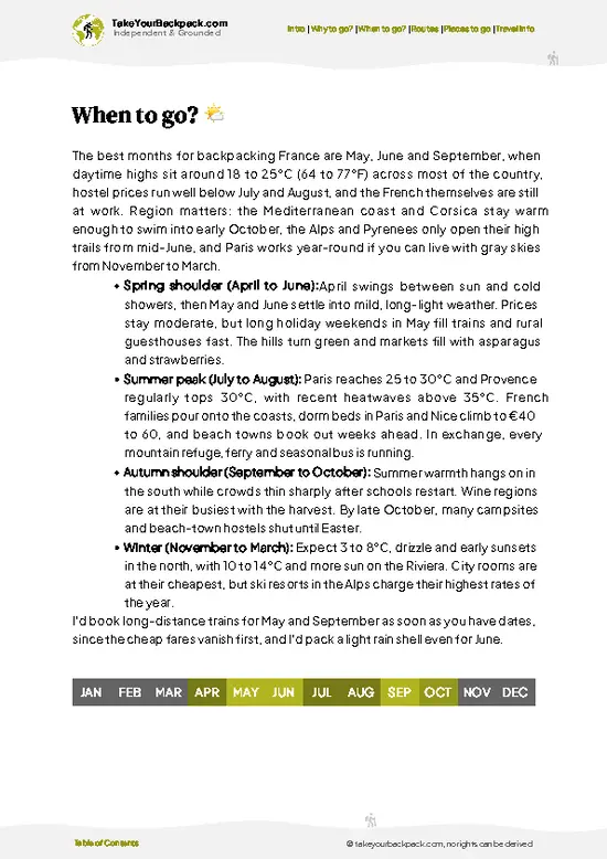 example page 3 from our offline Travel Guide for France