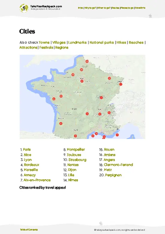 example page 6 from our offline Travel Guide for France