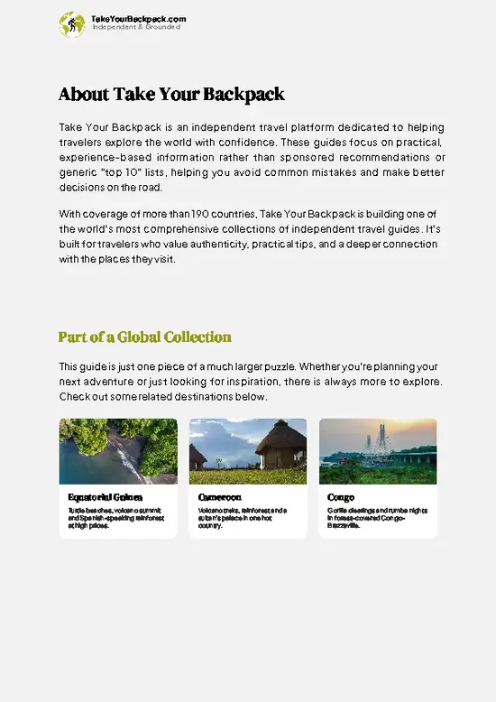 example page 1 from our offline Travel Guide for Gabon