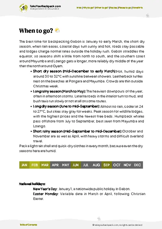 example page 3 from our offline Travel Guide for Gabon