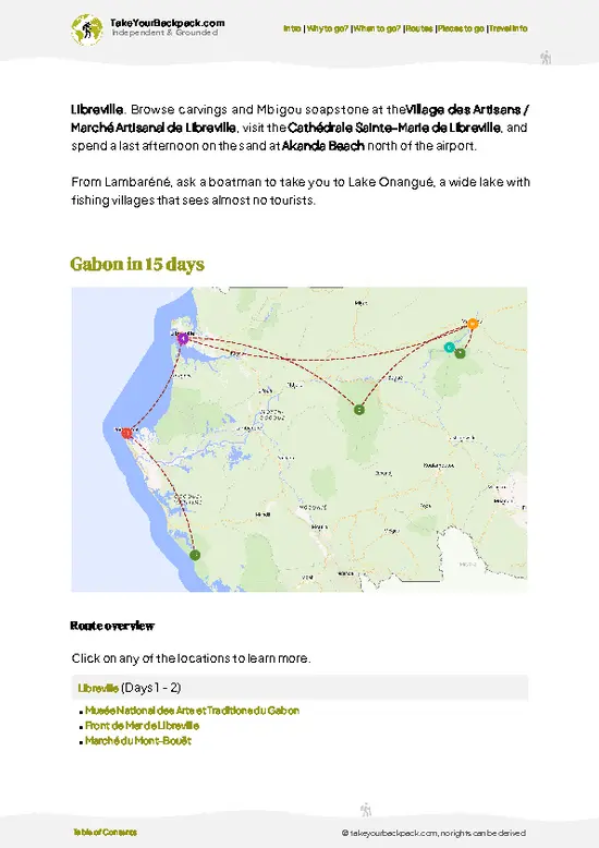 example page 4 from our offline Travel Guide for Gabon