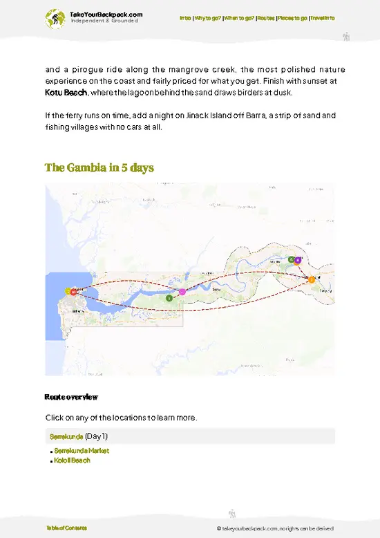example page 4 from our offline Travel Guide for Gambia