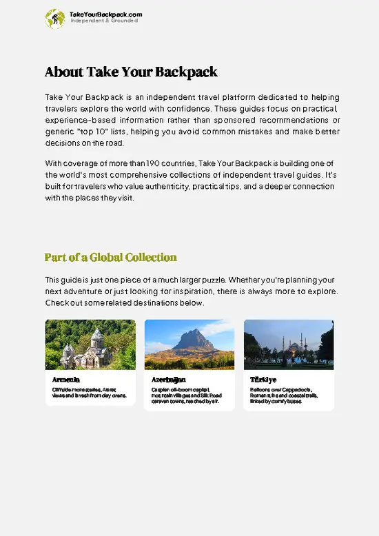 example page 1 from our offline Travel Guide for Georgia