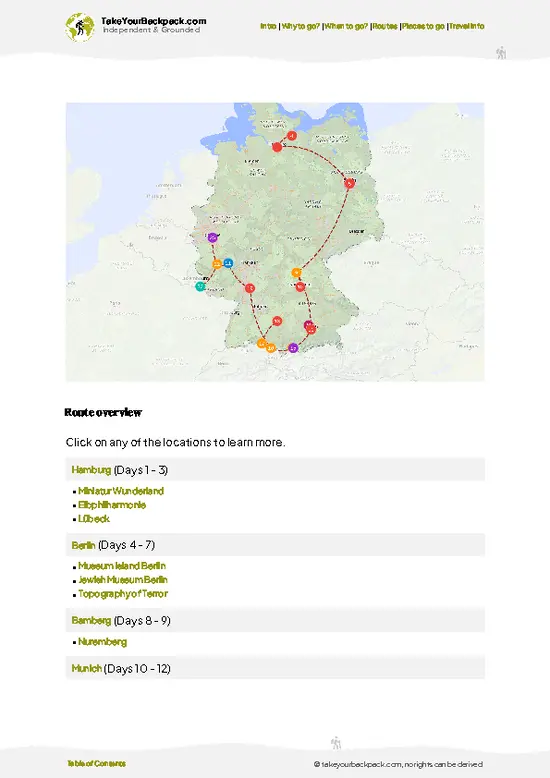 example page 4 from our offline Travel Guide for Germany