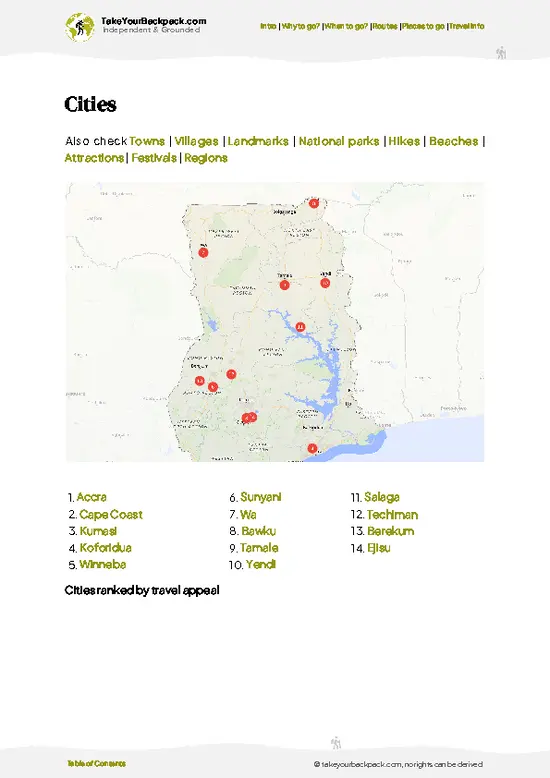 example page 6 from our offline Travel Guide for Ghana