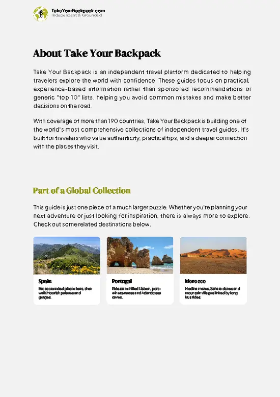 example page 1 from our offline Travel Guide for Gibraltar
