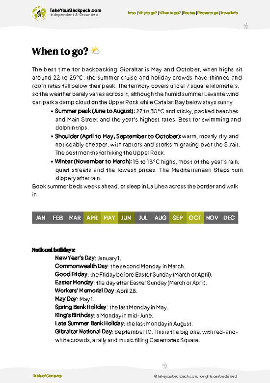 example page 3 from our offline Travel Guide for Gibraltar