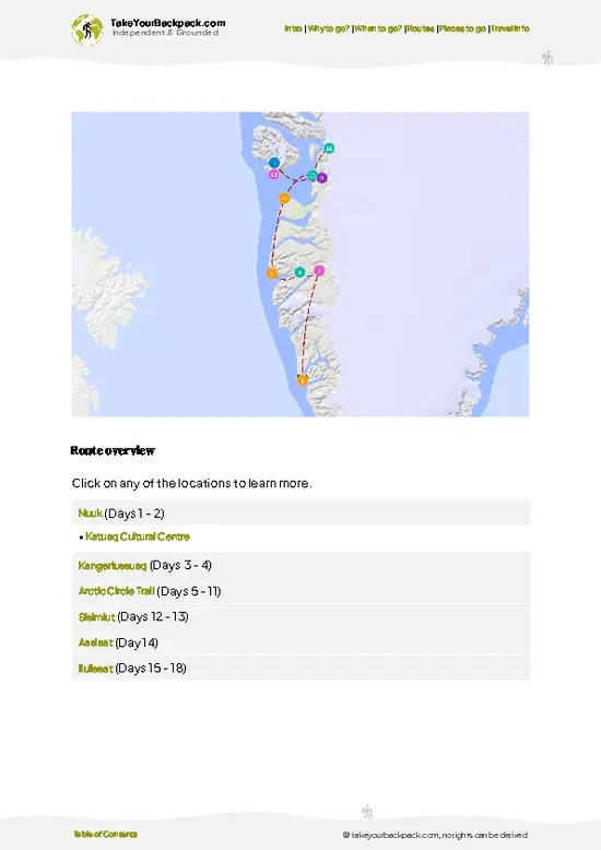 example page 4 from our offline Travel Guide for Greenland