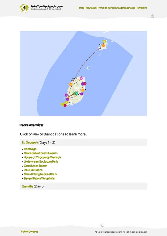 example page 4 from our offline Travel Guide for Grenada