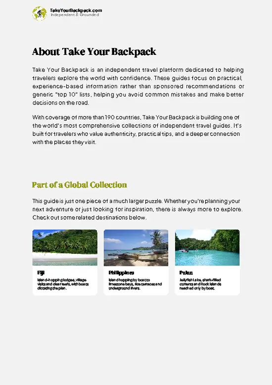 example page 1 from our offline Travel Guide for Guam