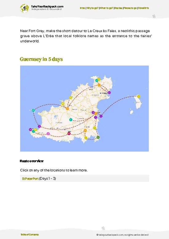 example page 4 from our offline Travel Guide for Guernsey