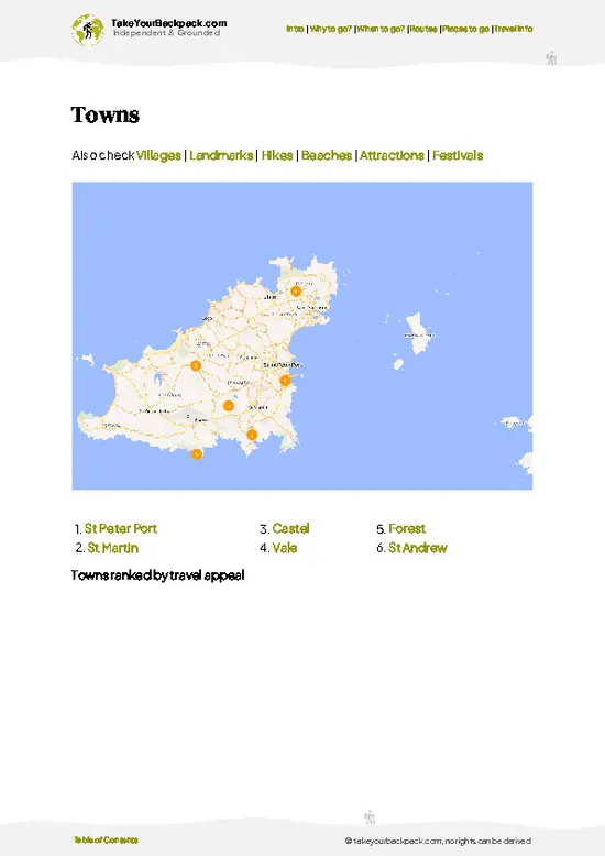 example page 6 from our offline Travel Guide for Guernsey