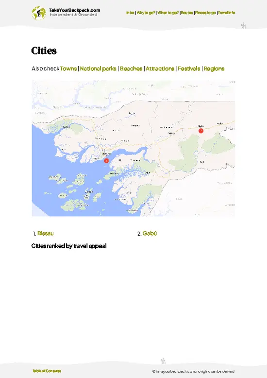 example page 6 from our offline Travel Guide for Guinea-Bissau
