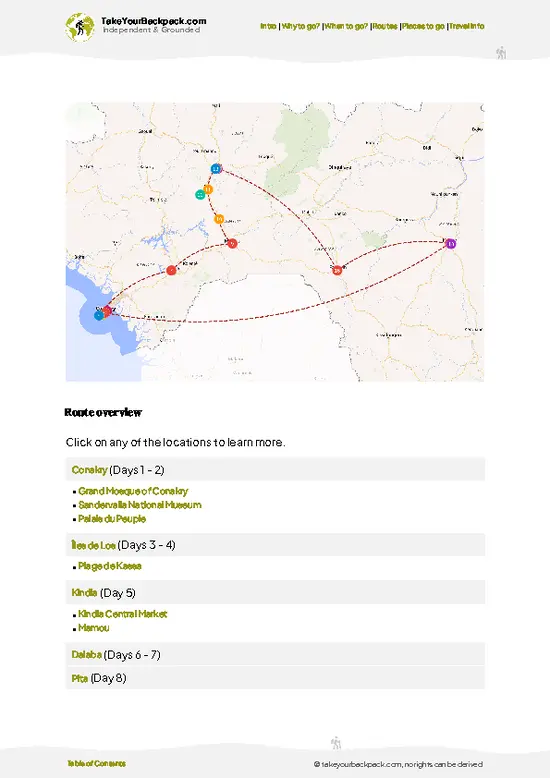 example page 4 from our offline Travel Guide for Guinea