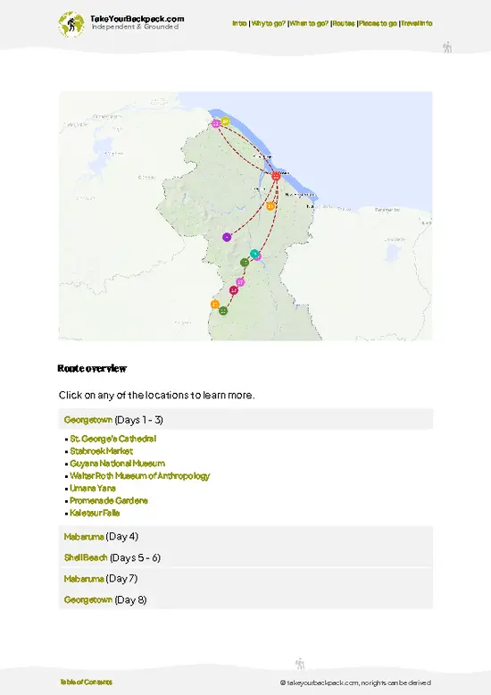 example page 4 from our offline Travel Guide for Guyana