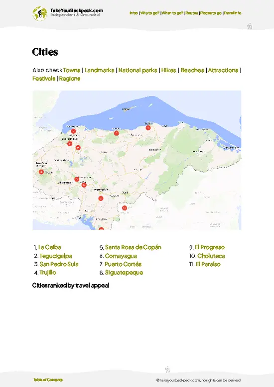 example page 6 from our offline Travel Guide for Honduras
