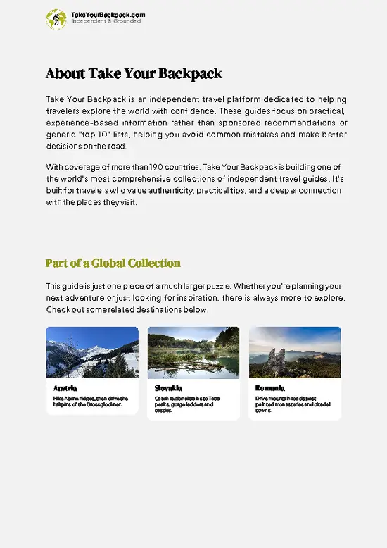 example page 1 from our offline Travel Guide for Hungary