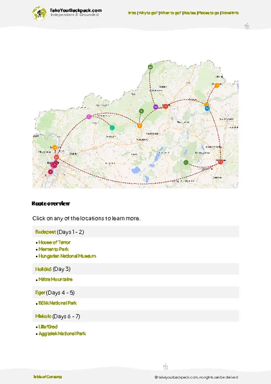 example page 4 from our offline Travel Guide for Hungary