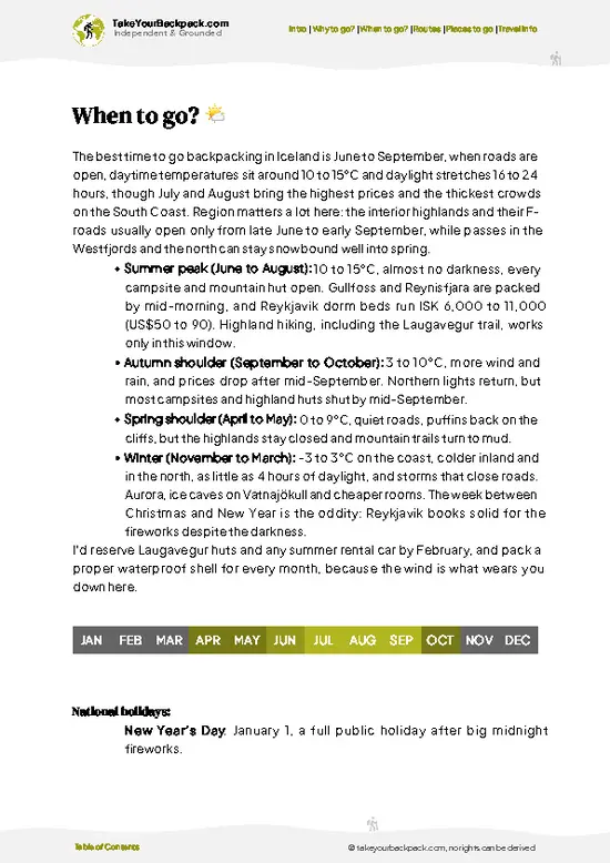 example page 3 from our offline Travel Guide for Iceland