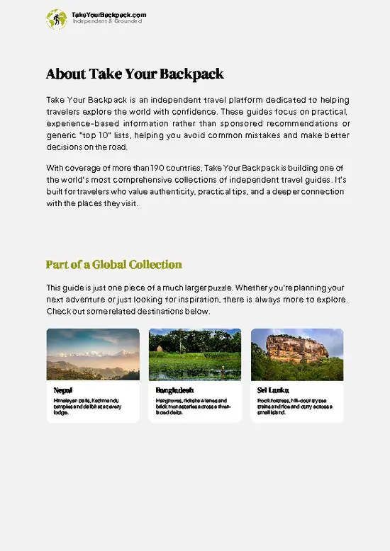 example page 1 from our offline Travel Guide for India