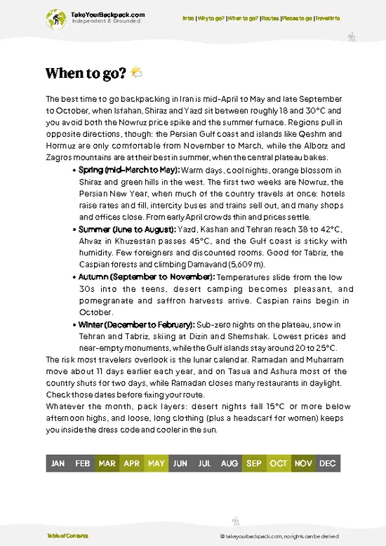 example page 3 from our offline Travel Guide for Iran